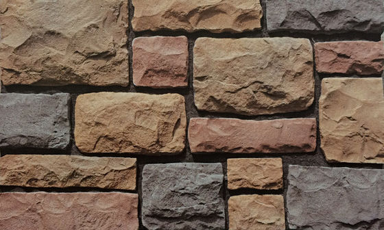 Veneer Batu Buatan Tahan Api, 14mm Faux Stacked Stone Antique Limestone