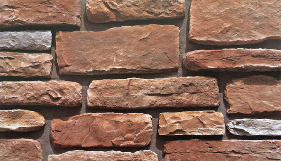 Castle Buatan Batu Bata Dinding Eksterior Veneer Tubuh Semen