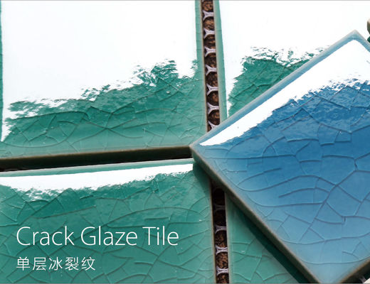 Ubin Mosaik Kolam Renang Glasir Retak 303x303mm Tahan Alkali