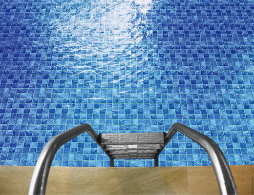 Ubin Mosaik Kolam Renang PRIMERA 306 × 306mm biru Glazed Mesh Dipasang 24kg / kotak