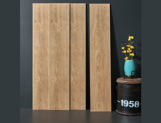 60 Kotak / Plt 9.5mm Tebal Ubin Porselen Kayu 250x1500mm Warna Cream