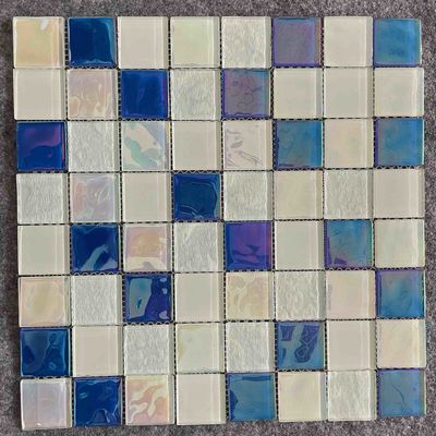 Kotak Mosaik Kaca Elektroplated 300x300mm untuk Kolam Renang