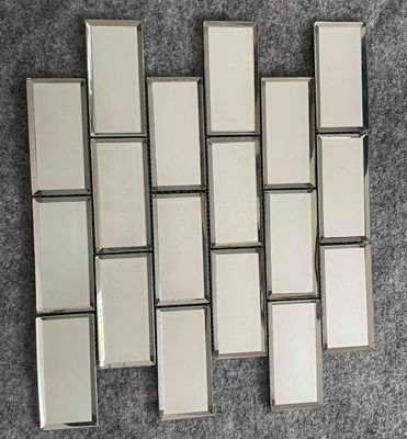 Iridescence 1.36kgs Subway Glass Mosaic Tile, Ubin Lantai Dekorasi Meja 300x300mm
