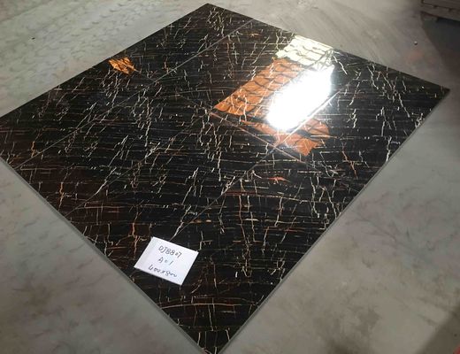 400x800mm Porselen Kaca Polished Tiles dengan Gold Line