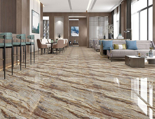 Ubin Vitrifikasi Garis Emas Dipoles, 800x800mm 0,5 Tingkat Bibulous Marble Glazed Tile