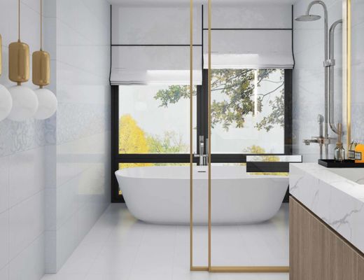 0.15 WA 9mm Tebal Tahan Air Kamar Mandi Dinding Ubin Cetakan Permukaan Glossy 12X24'