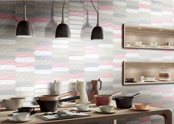 Piket Ripple Surface Restaurant Ubin Dinding Dekoratif Isolasi Panas