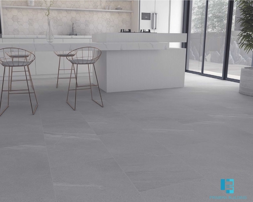 Batu Marmer Abu-abu Tahan Air SPC Vinly Flooring 3.5mm Buliding Dekorasi