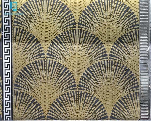 600X600MM DESAIN GARIS EMAS BERBENTUK Kipas