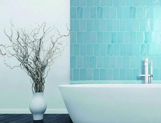 Ubin Dinding Bagian Dalam 75x300mm Gaya Modern Ubin Gradien Warna Mengkilap